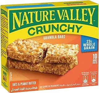 Nature Valley Granola Bar 1 Box X 5 Double Bars, Oats & Peanut Butter, 100% Natural Whole Grain Oats, No Artificial Colors, Flavors And Preservatives