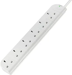 Belkin E-Series 6 Socket, 1-Metre SurgeStrip, Surge Protector, Power Extension Cord