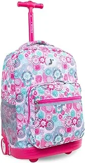 J World Sunrise Kids Rolling Backpack for Girls Boys. Roller Bookbag With Wheels For School