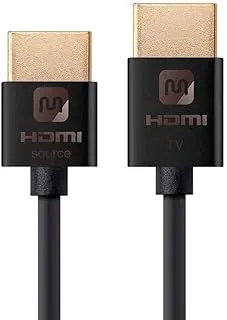 Monoprice 114196 HDMI High Speed Active Cable - 457 cm - Black, 4K@60Hz, 18Gbps, HDR, 36AWG, YUV 4:4:4 - Ultra Slim Active Series