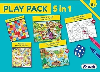 Frank Play Pack 5 in 1-2 Jigsaw Puzzles, 1 Colouring Puzzle, Snakes and Ladders Board Game and Pottering Adventure Race Board Game for Kids for Age 5 Years Old and Above