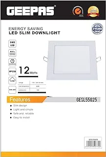 Geepas GESL55025 12W Square Slim LED Downlight