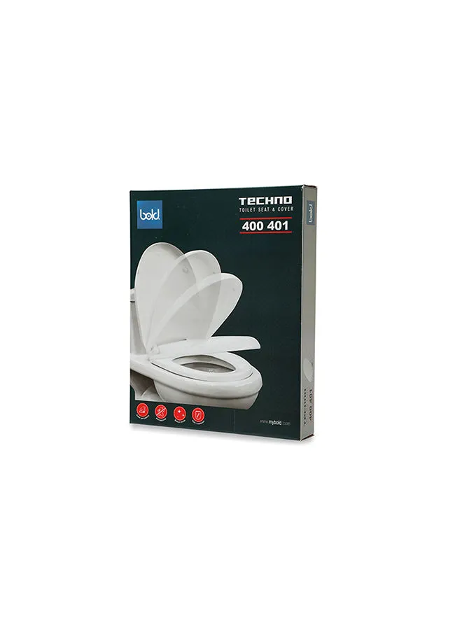 Bold Adjustable Toilet Seat With Soft Close Lid With Fixing And Quick Release Hinge White