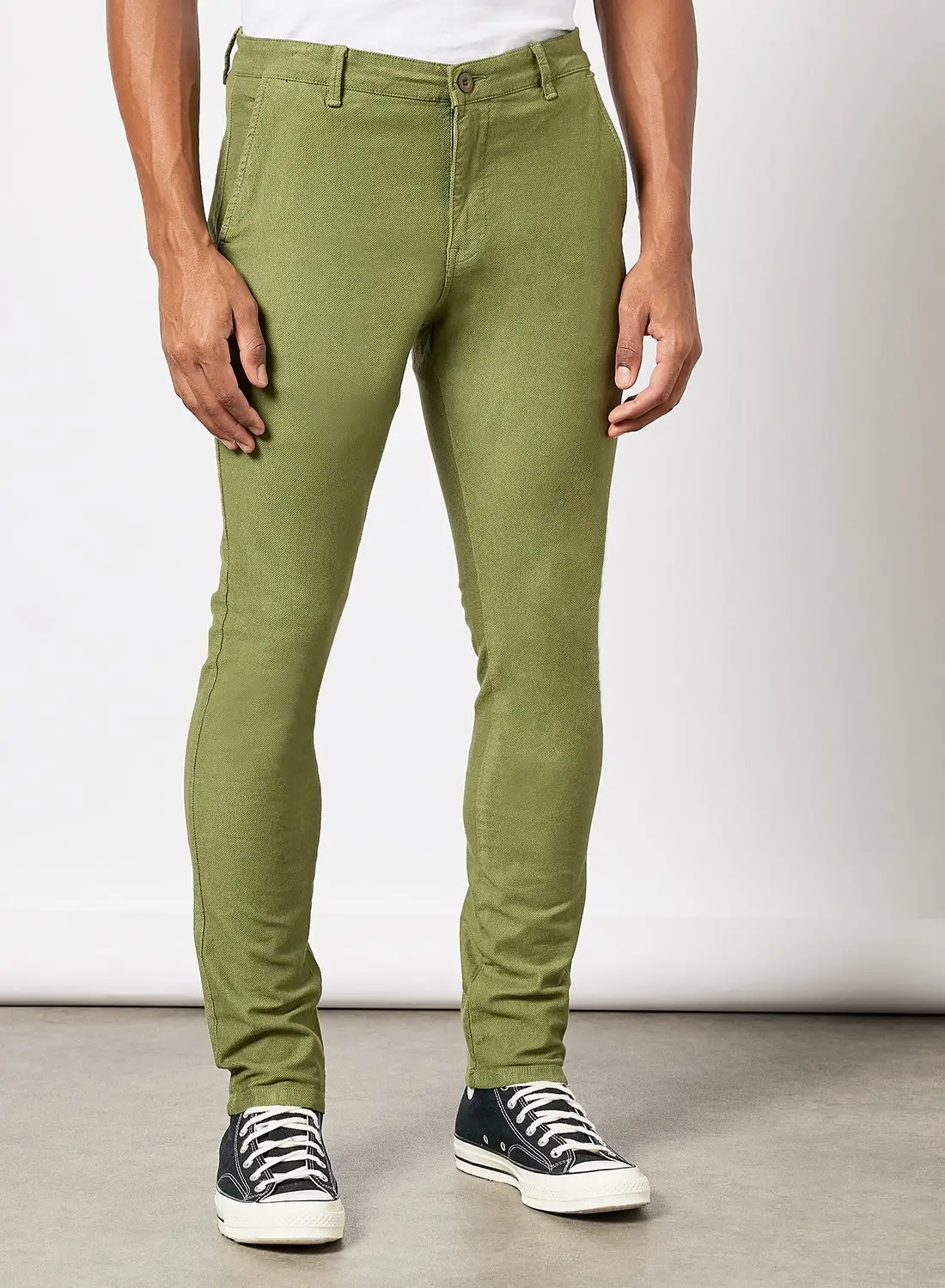 QUWA Dobby Self Textured Trousers Capulet Olive