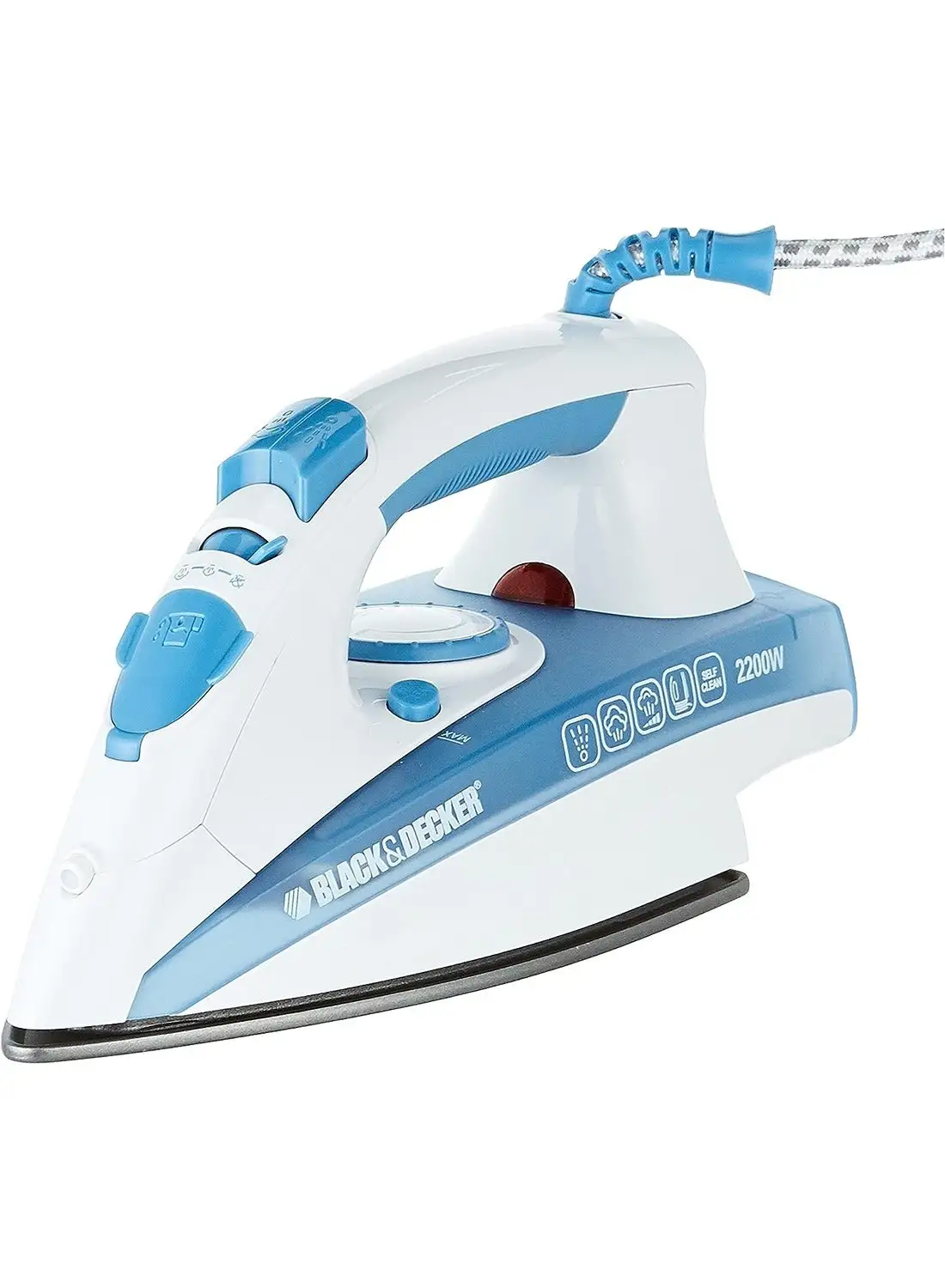 BLACK+DECKER Vertical Steam Iron With Non Stick Soleplate And Spray Function 220.0 ml 2200.0 W X2000-B5 Blue/White