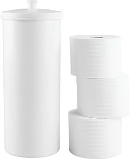 iDesign Plastic Holder The Kent Collection – Hold 3 Rolls of Toilet Paper, Toilet Tissue Canister, 6.25