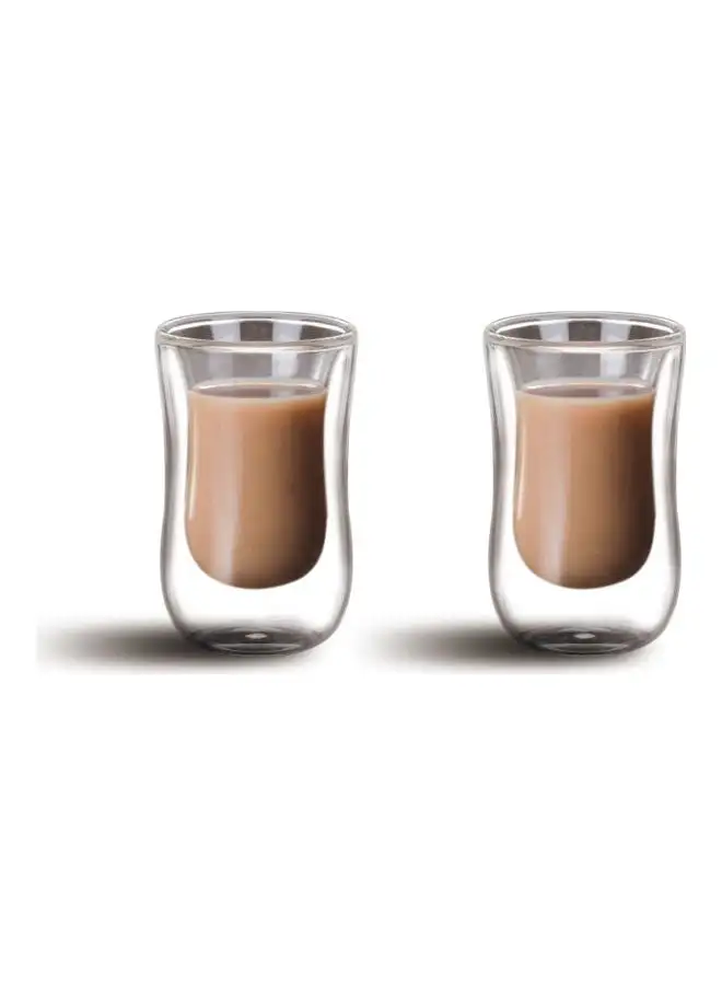 Cuisine Art 2-Piece Double Walled Thermal Insulated Coffee Glass Cup Clear 100ml