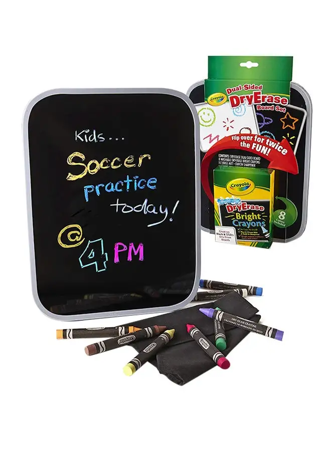 Crayola Dual-Sided Dry Erase Board Set With Bright Crayons 31.75x21.59x4.45cm