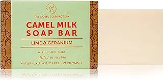 The Camel Soap Factory Camel Soap Factory Natural Soap, SADU Natural Collection, 140g Triple-Milled Everyday Paraben-Free Soap Bar With Fresh Camel Milk, Lime & Geranium