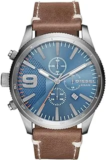 Diesel Men's Rasp Chrono Stainless Steel Watch with Leather Strap