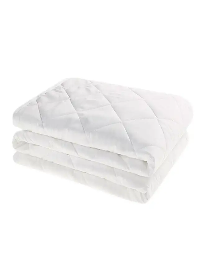 Kingtex Quilted Mattress Protector Polyester Blend White 120x200cm