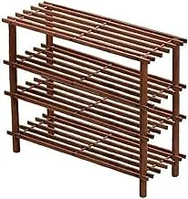 Showay Shoe Rack Wooden 4 Tier Size 64x26x67 cm Brown