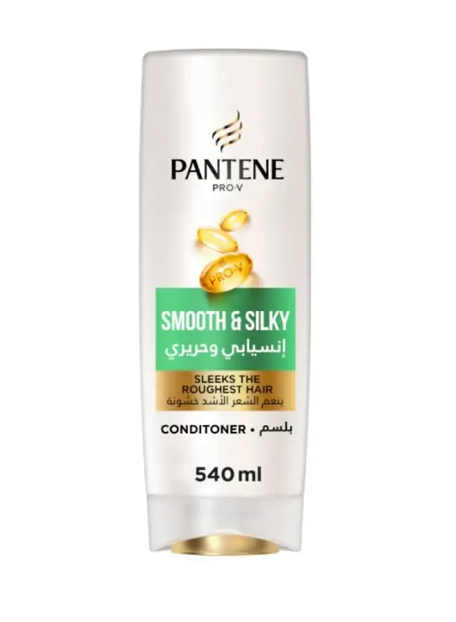 Pantene Pro-V Smooth And Silky Conditioner Sleeks Roughest Hair 540ml