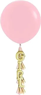 Baby Shower Décor Girl Latex Balloon W/Tassel 36in 1ct