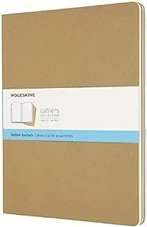 Moleskine Cahier Journal, Soft Cover, XXL (21.6 cm X 27.9 cm) Dotted, Kraft Brown, 120 Pages (Set Of 3)