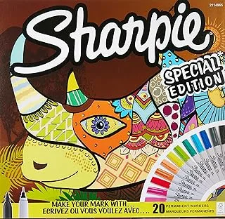 Sharpie Standard Fine Point Permanent 20 Markers, Assorted