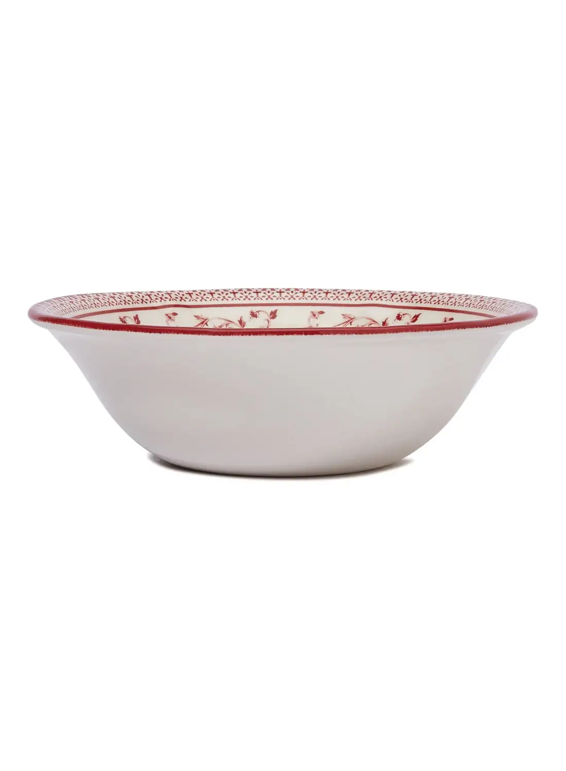 Claytan Ceramics Cereal Bowl Red/White 15.8cm