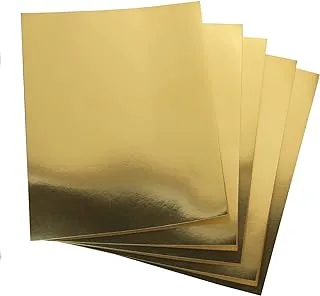 أوراق تخزين بطاقات Hygloss Metallic Foil Board ، الفنون والحرف اليدوية ، أنشطة الفصل الدراسي وصنع البطاقات ، 25 عبوة ، 8.5 × 11 بوصة ، ذهبي