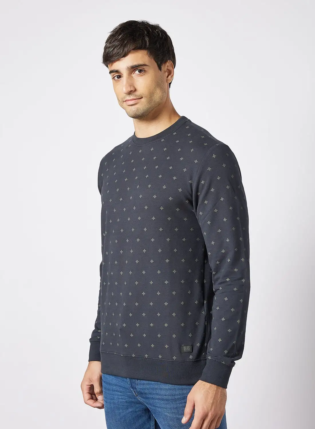 Only & Sons All-Over Print Sweatshirt Navy