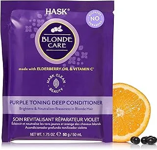 HASK Blonde Care Purple Deep Conditioner, for all shades of blonde, color safe, 50mL