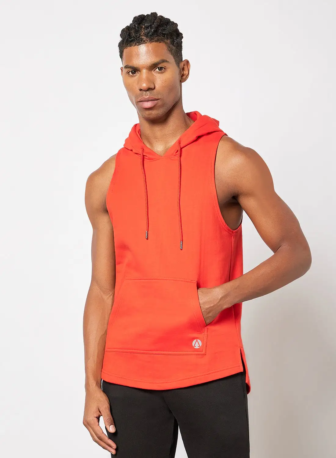 Athletiq Essential Sports Sleeveless Hoodie Red