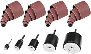 POWERTEC 11301 25-Piece Drill Press Sanding Drum Kit w/ ¼ and 1/8 inch Shanks, Spindle Sander Sleeves,