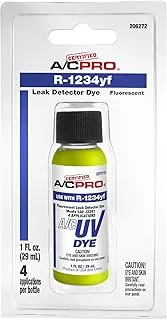 Interdynamics Certified A/C Pro Car Air Conditioner Leak Detector Dye, Leak Detection Uv Dye Detects Leaks In R-1234Yf Ac Systems, 1 Oz