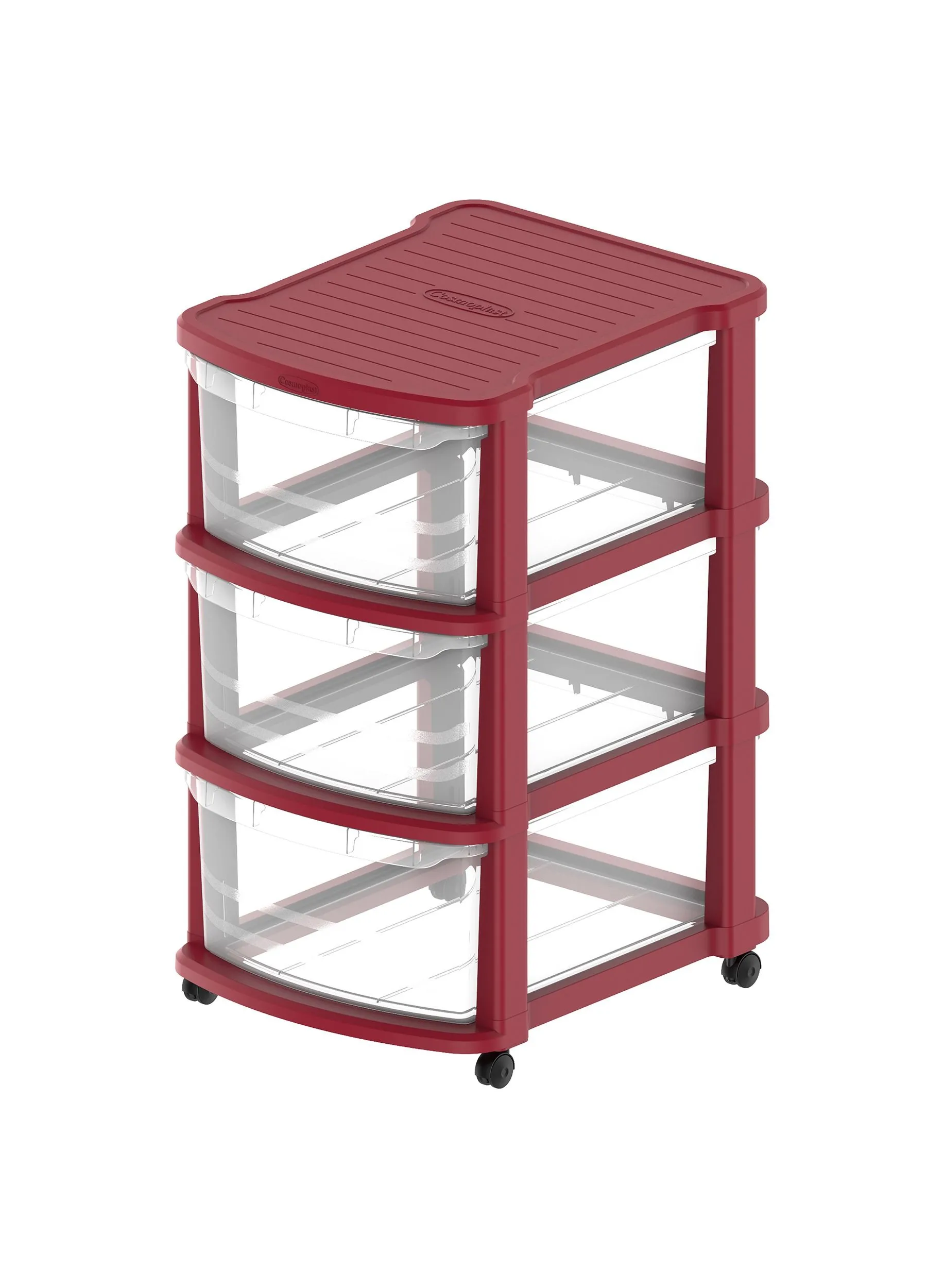 Cosmoplast 3 Tiers Multipurpose Storage Cabinet with Wheels