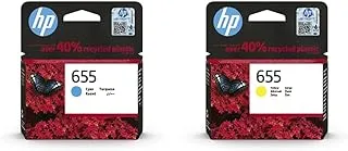 Hp 655 Cyan Original Ink Cartridge [Cz110Ae] | Works With Hp Deskjet Ink Advantage Printers & 655 Yellow Original Ink Cartridge [Cz112Ae] | Works With Hp Deskjet Ink Advantage Printers