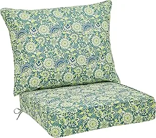 Amazonbasics Deep Seat Patio Seat And Back Cushion- Blue Flower