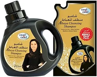 Cool & Cool Abaya Cleansing Shampoo 2 Liters + 1 Liter Pouch - Gentle Fabric Care, Color Protect, Long Lasting Fragrace & Easy Rinse Off 3 Liters