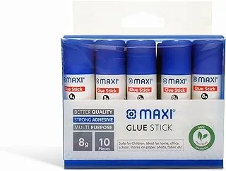 Maxi Glue stick 8Gx10pc,The Maxi Glues fast, strong and durable, highly efficient and washable,easy to use safe formula solvent free and quick dry.non toxic, Clear, ST8G-10