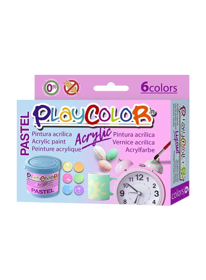 Playcolor Acrylic Pastel, 40ml, 6 Count 15.5x10.5x4.5cm