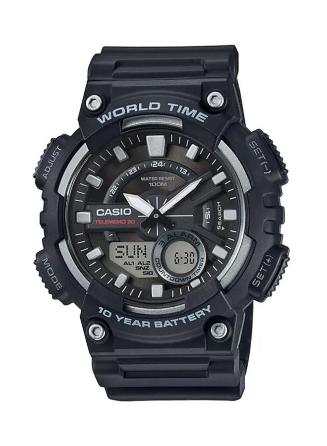 CASIO Men's Resin Analog & Digital Watch AEQ-110W-1AVDF - 52 mm - Black