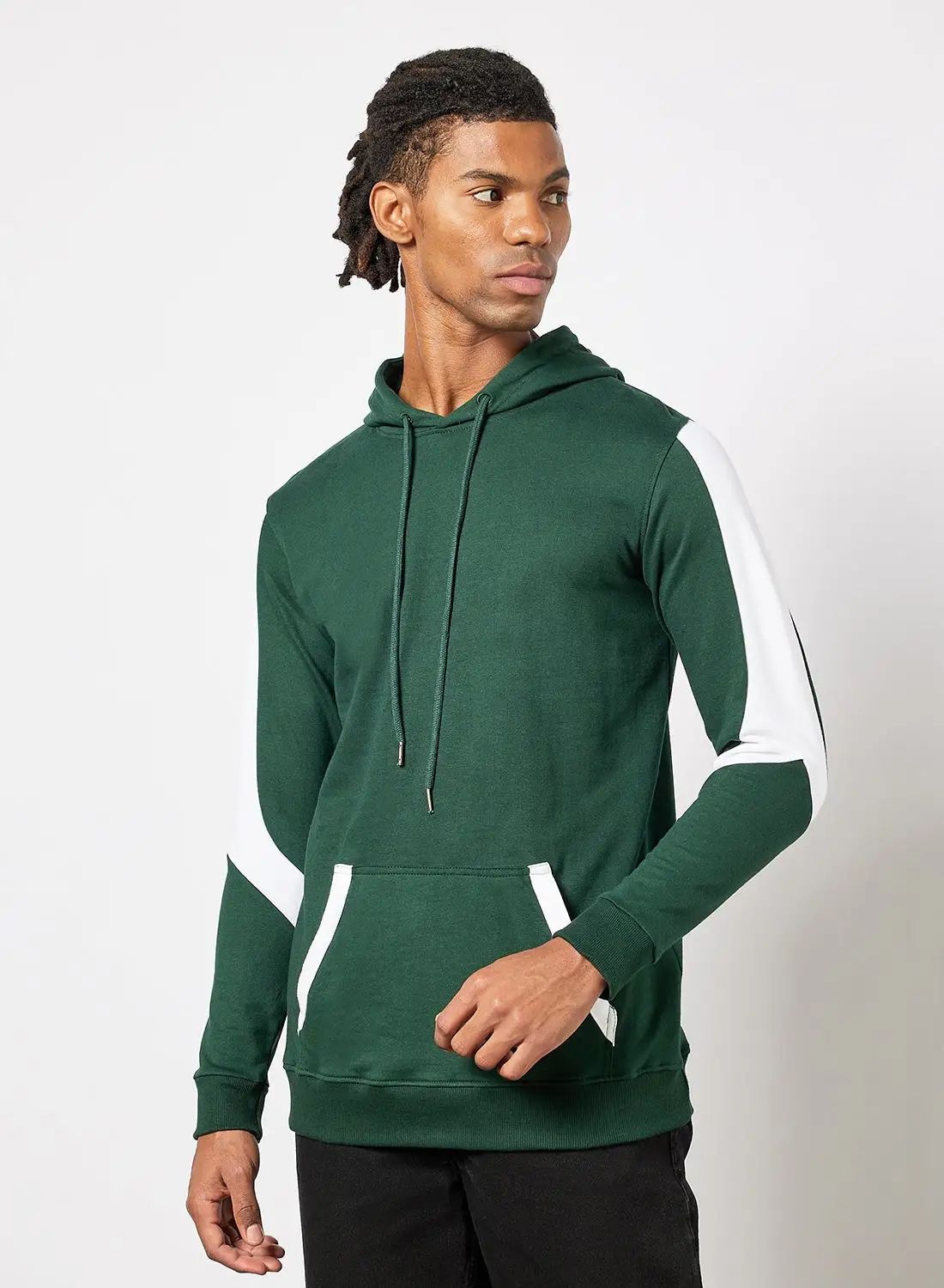 QUWA Cut And Sew Sweatshirt Bottle Green