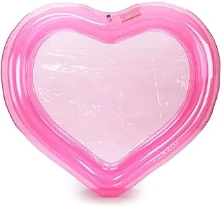 FUNBOY Giant Inflatable Luxury Clear PINKHEART Kiddie Pool, Year Round Fun for Ball Pits, Swimming Pools, a Summer Pool Party and the Beach, POOL HRT CLEAR, Pink Heart