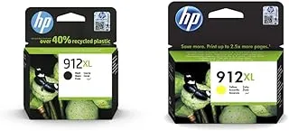 خرطوشة حبر أصلية سوداء عالية الإنتاجية HP 912Xl - 3Yl84Ae & 912Xl خرطوشة حبر أصلية صفراء عالية الإنتاجية [3Yl83Ae] | يعمل مع طابعات HP OfficeJet Pro 8023 ، 8013