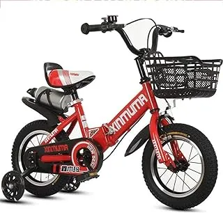 COOLBABY Kids Bike with Hand Brake and Basket for Ages 3-12 Years, 12/16 Inch Princess Bikes Bicycles with Training Wheels and Fenders, Children Bicycle