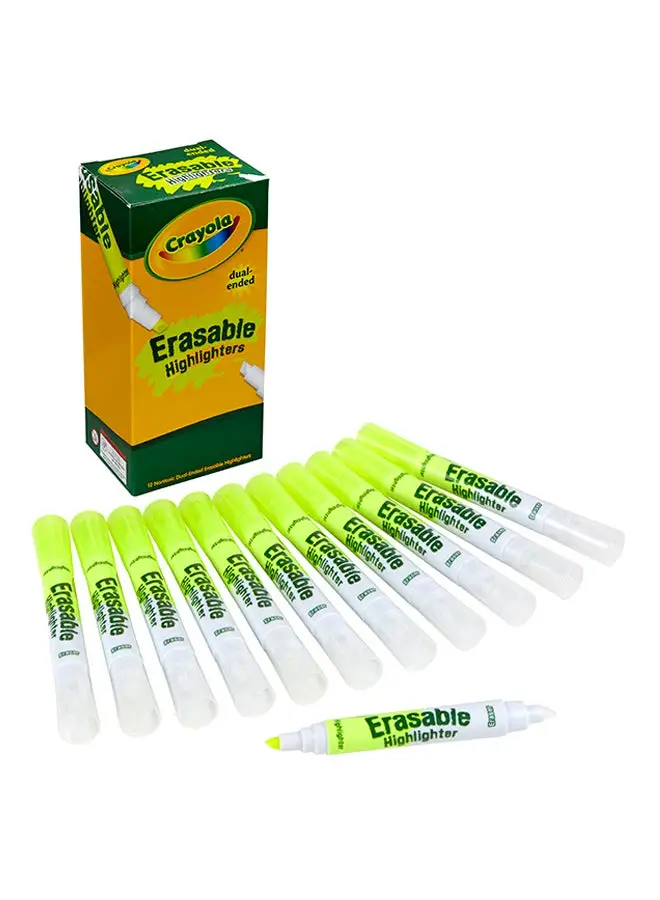 Crayola 12 Piece Bulk Set Dual-Ended Erasable Highlighter 17.78x8.57x6.51cm