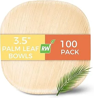 Palm Leaf Bowl, Appetizer Bowl - Square Palm Bowl - Biodegradable, Disposable - 3.5 Inch, 4 Ounce - 100Ct Box - Restaurantware