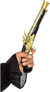 Smiffy's 48560 Realistische Piraten-Blunderbuss-Pistole, Unisex-Erwachsene, Schwarz/Gold, Einheitsgröße