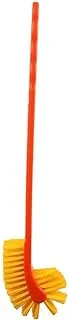 ESQUBE Toilet/Bathroom Brush | Non Slip Handle with Floor Standing. - Orange (Pack of 1)