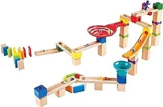 Hape Marble Run Race Track | Wooden DIY Marble Run Set With Dominoes, STEAM Educational Learning Toy, 81 Pieces, for Kids 3 Years+