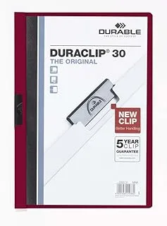 DURABLE Hunke & Jochheim clip folder DURACLIP Original 30, rigid film, up to 30 sheets, transparent/aubergine