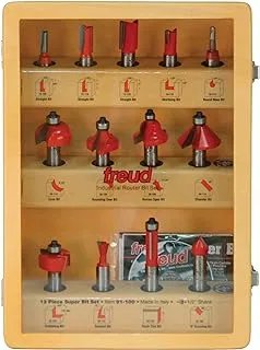 FrEUd 91-100 13-Piece Super Router Bit Set With 1/2-Inch Shank And FrEUd'S Tico Hi-Density Carbide