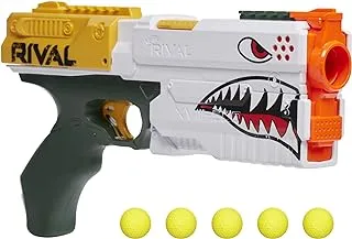 NERF Rival Kronos XVIII-500 Blaster, Breech-Load, 5 Rival Rounds, Spring Action, 90 FPS Velocity, White Color Design (Amazon Exclusive)