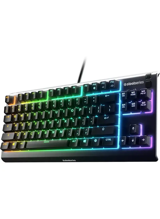 steelseries SteelSeries Apex 3 TKL - RGB Gaming Keyboard - Tenkeyless Compact Esports Form Factor - 8-Zone RGB Illumination - IP32 Water & Dust Resistant - American QWERTY Layout, Black