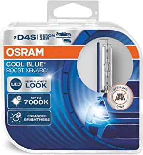 OSRAM XENARC® Cool Blue Boost, D4S, Xenon Headlight Lamps, Hid Headlamp, 66440Cbb-Hcb, Hyper Blue Light, 42V, 35W, 7000K, off-road use only, Duo Box (2 lamps)