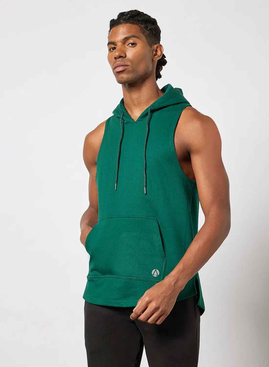 Athletiq Essential Sports Sleeveless Hoodie Green