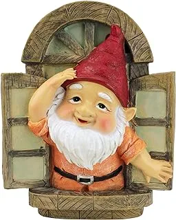 Design Toscano QL4283 Statue-Knothole Welcome Tree Window-Fairy Garden-Gnome Village ، ألوان كاملة